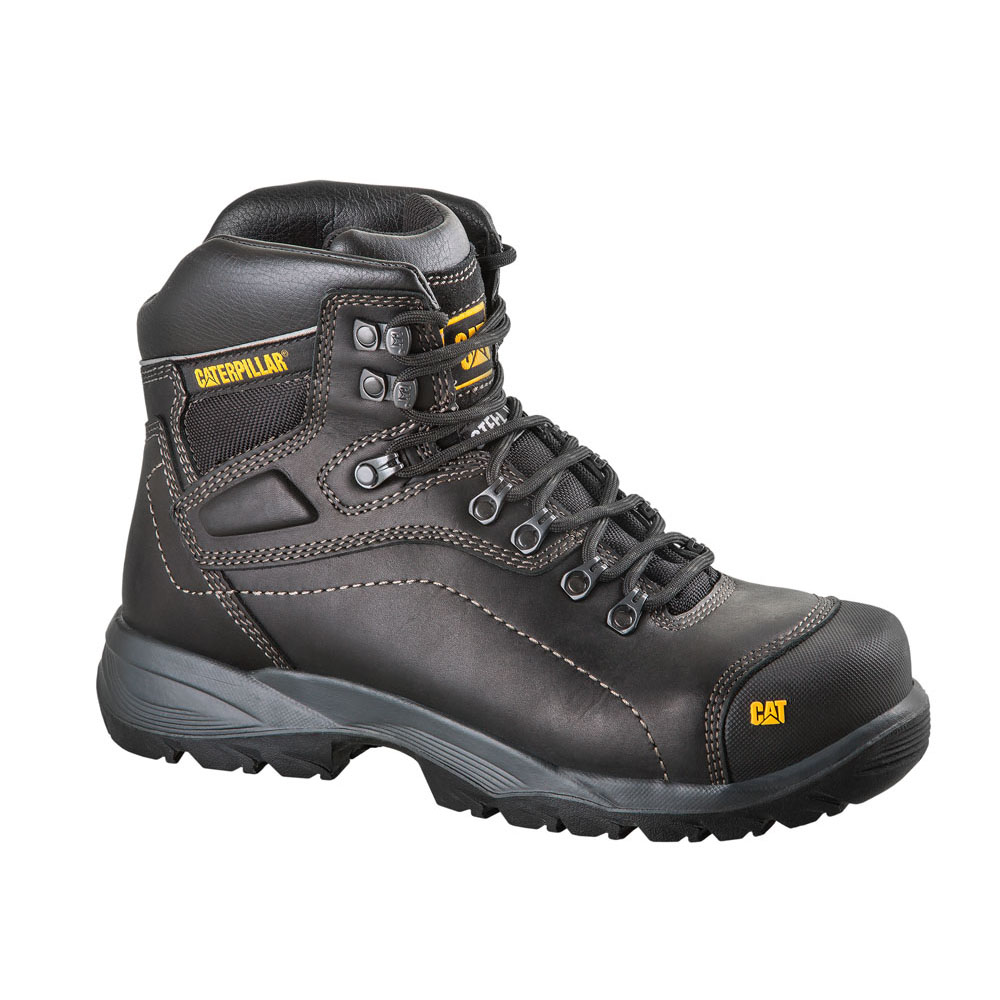 Caterpillar Boots Online - Caterpillar Diagnostic Hi St Mens Safety Boots Black (461250-HQX)